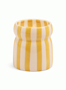 CAB0703EU Cabana 184g Ochre Striped Ceramic Candle Paddywax - Gold Coast Boxed